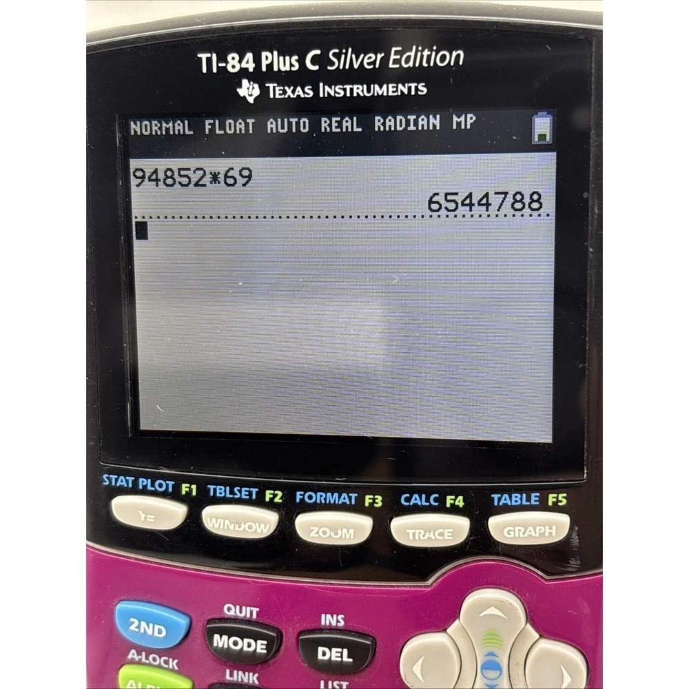 Texas Instruments TI-84 Plus C Silver Edition Graphing Calculator- No Cover-Test